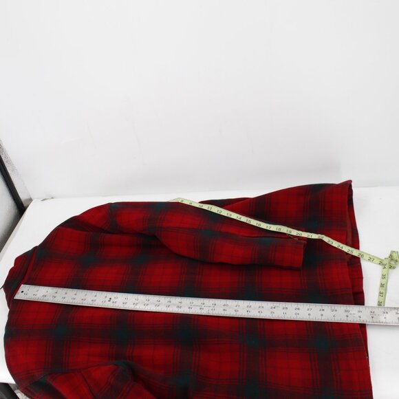 Vintage Banana Republic Mackinaw cruiser jacket Mens Medium Red Plaid Wool Blend - Picture 9 of 13